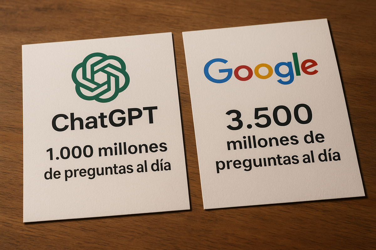 Comparación entre ChatGPT y Google: las preguntas diarias que reciben cada uno