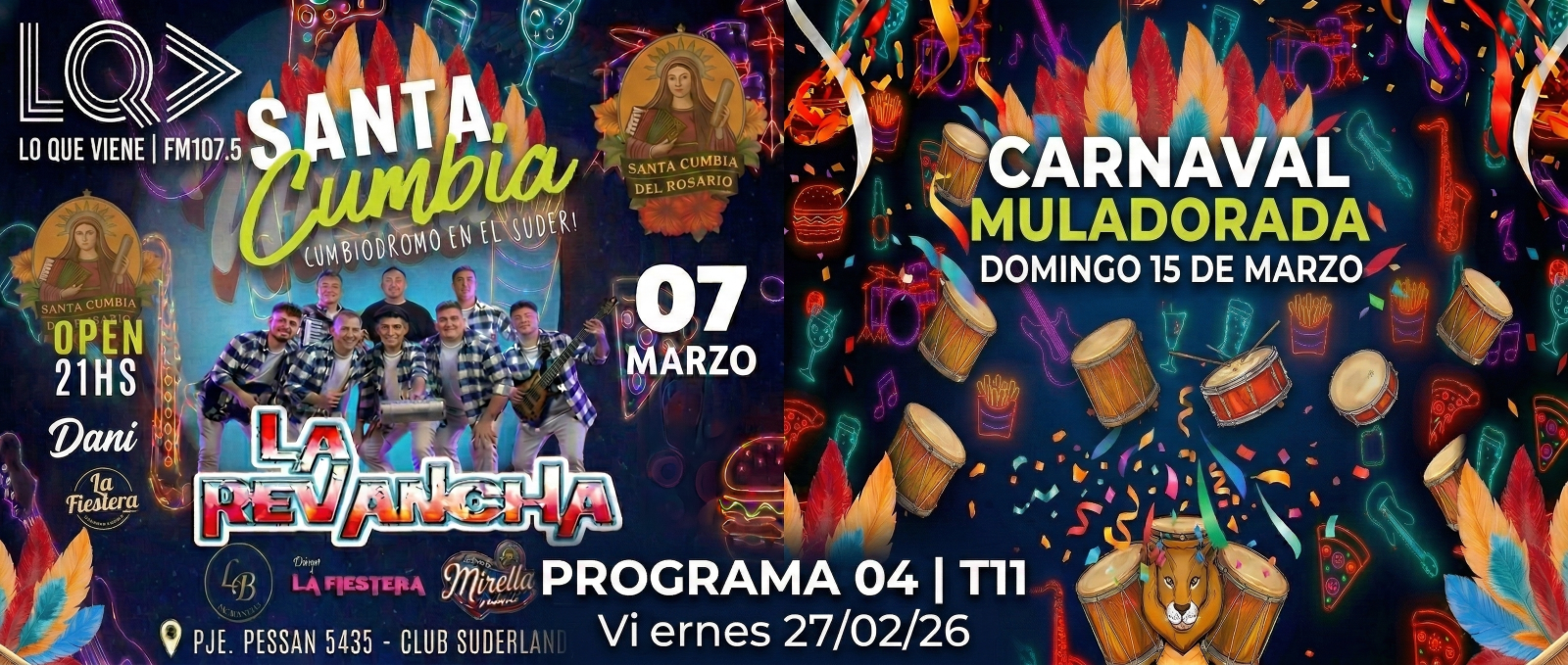 🤖🎭🎶 Lo Que Viene sumó tecnología, carnaval y cumbia: Fernando Cuadrado como co-conductor, Muladorada y Santa Cumbia
