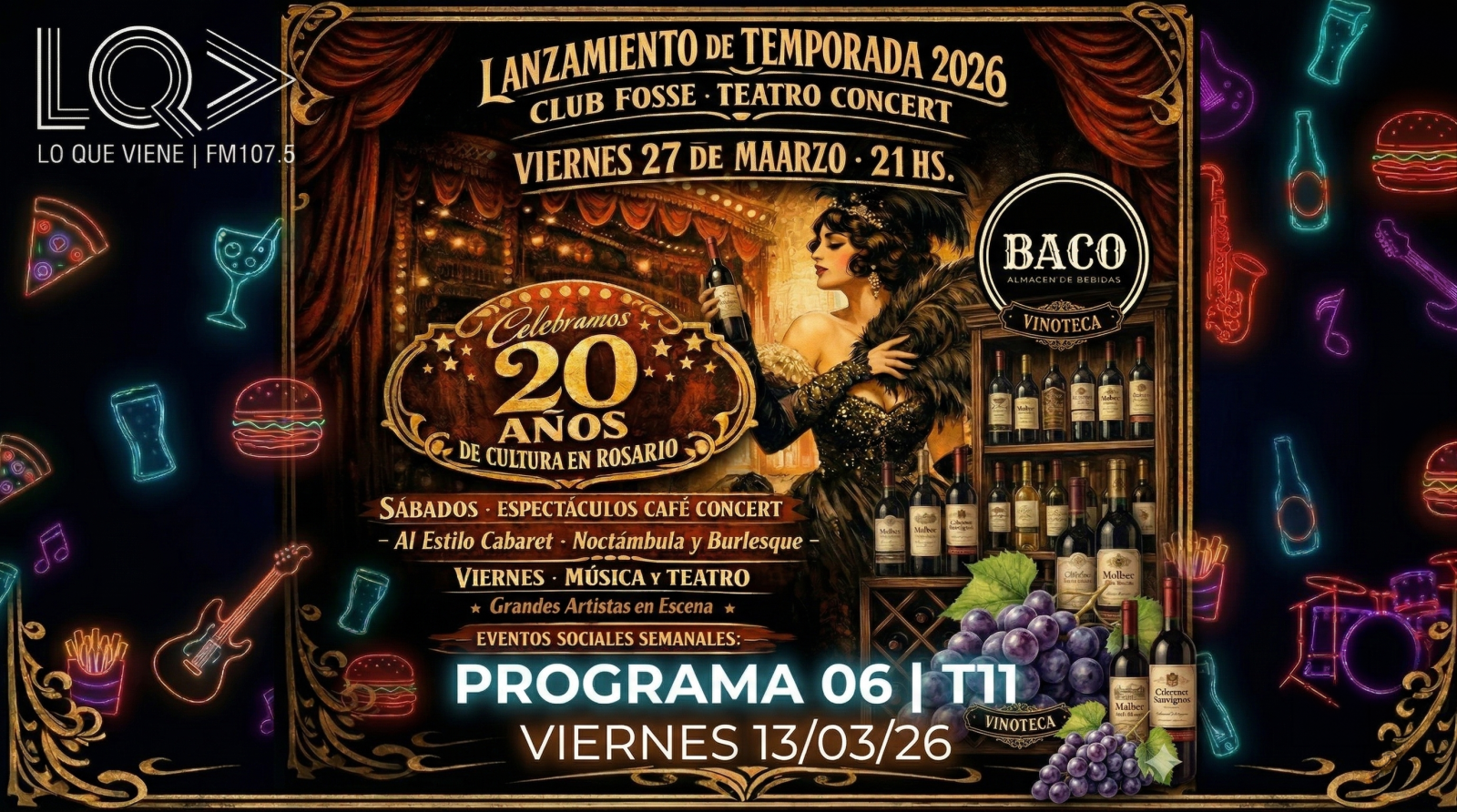 💃🍷 Lo Que Viene arrancó el año con danza y nuevas propuestas: Club Fosse anuncia su temporada 2026 y Baco Almacén de Bebidas llega con todo