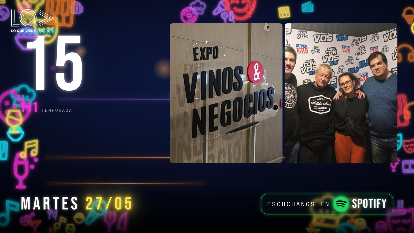 🍷🎭 Lo Que Viene conectó negocios y teatro: Juanca desde Expo Vinos y Negocios, y «Todo terminará para Navidad» en el estudio
