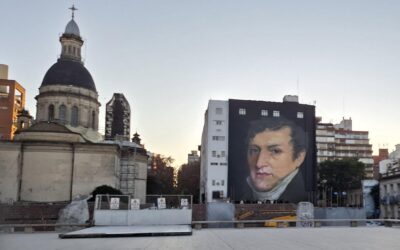 Culminan imponente mural de Belgrano a metros del Monumento a la Bandera